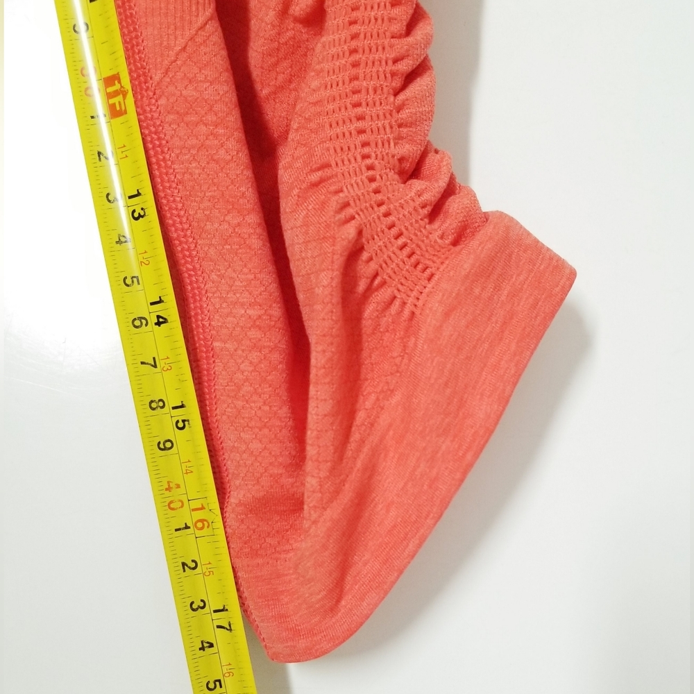 Lululemon IN THE FLOW CROP Seamless Leggings Sz 4 Coral Orange Active Gym - Picture 11 of 11